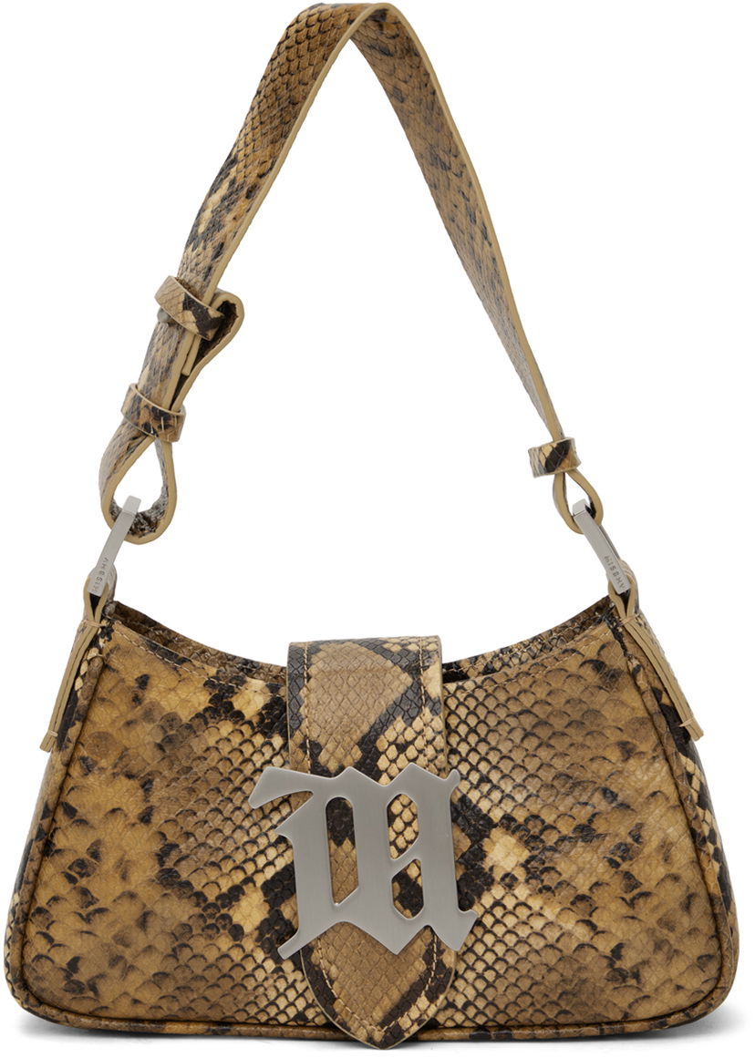 Taška cez rameno MISBHV Snake-Embossed Bag Hnedá | 240A431