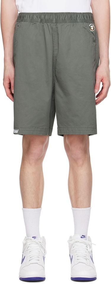 Šortky AAPE by A Bathing Ape AAPE by A Bathing Ape Embroidered Shorts Zelené | AAPSPMA668XXMKHR, 0