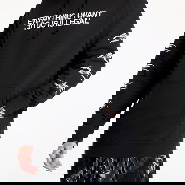 Mikina Pleasures Illegal Print Hoodie Čierna | P24W039 BLACK, 4