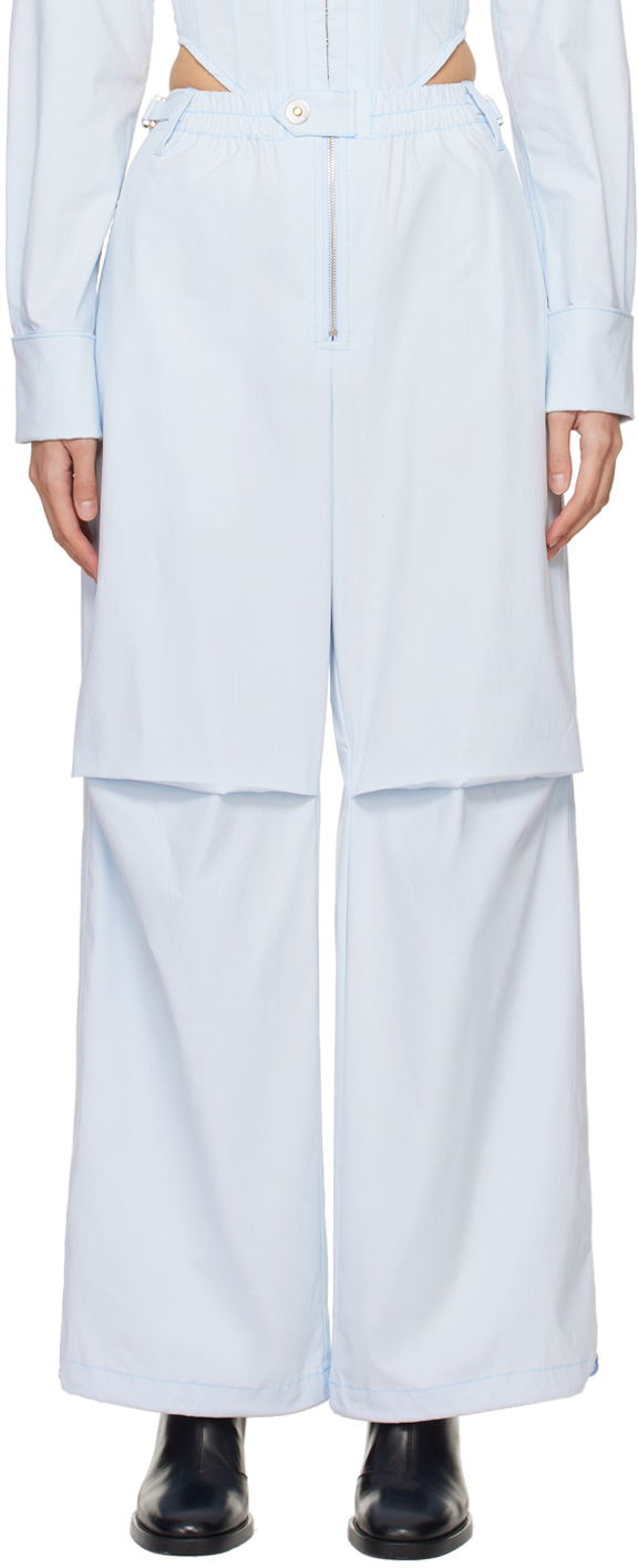 Nohavice Dion Lee Flight Zippered Wide-Leg Trousers Modrá | C2187PS24, 0