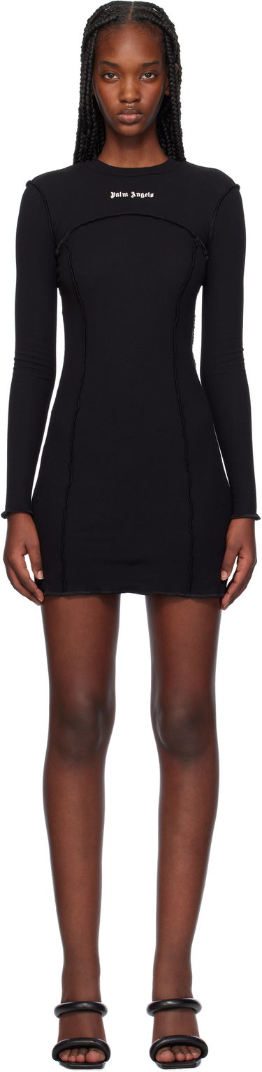 Šaty Palm Angels Logo Rib Mini Dress Čierna | PWDH004C99FAB0011003, 0