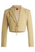 Cropped Blazer with Tie Closure