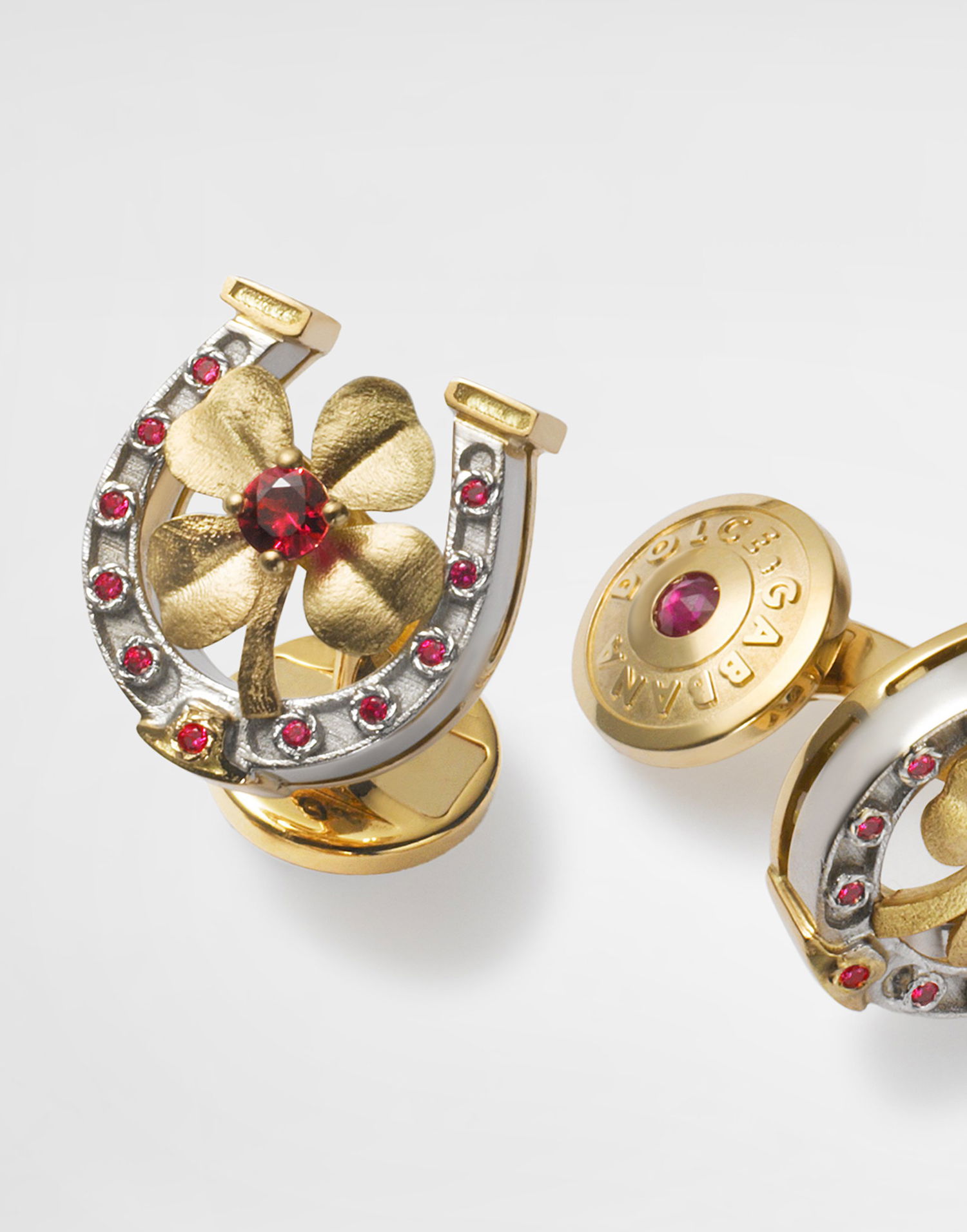 Šperky Dolce & Gabbana Dolce & Gabbana Good Luck Horseshoe Cufflinks with Rubies and 18K Gold Rôznofarebný | WFKG1GWRUB1ZOO00, 1
