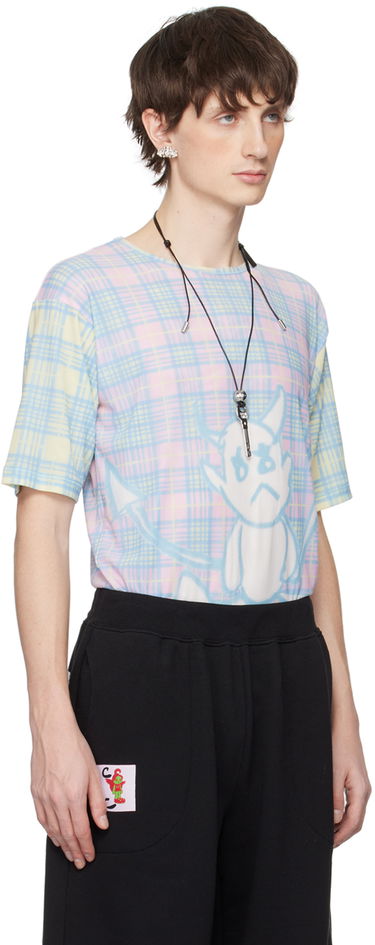 Tričko Chopova Lowena Chopova Lowena Devil Print Plaid T-Shirt Modrá | 2239, 4