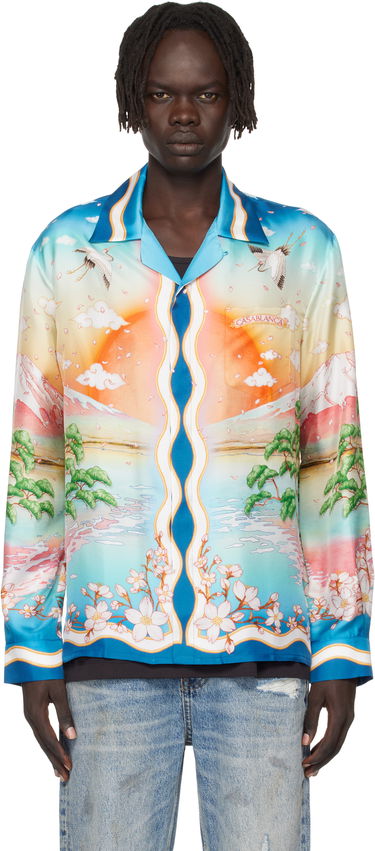 Košeľa Casablanca Casablanca 'Tennis Club' Silk Print Long Sleeve Shirt Rôznofarebný | U-MPF25-SH-006-01, 0