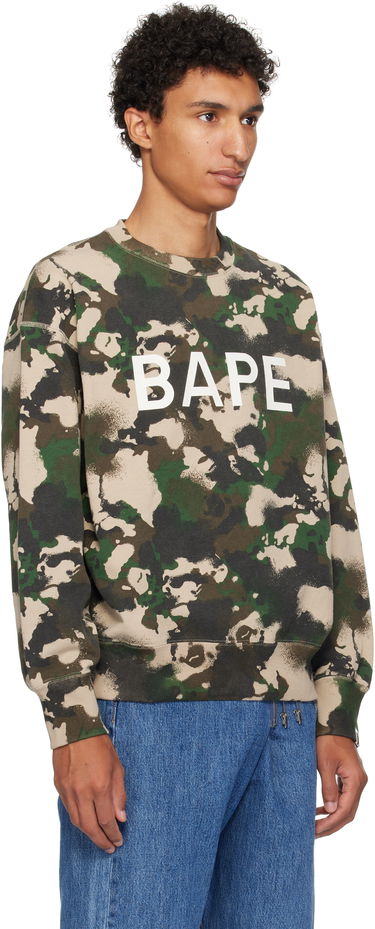 Mikina BAPE A Bathing Ape Map Camo Crewneck Sweatshirt Rôznofarebný | 001SWL301001M, 4