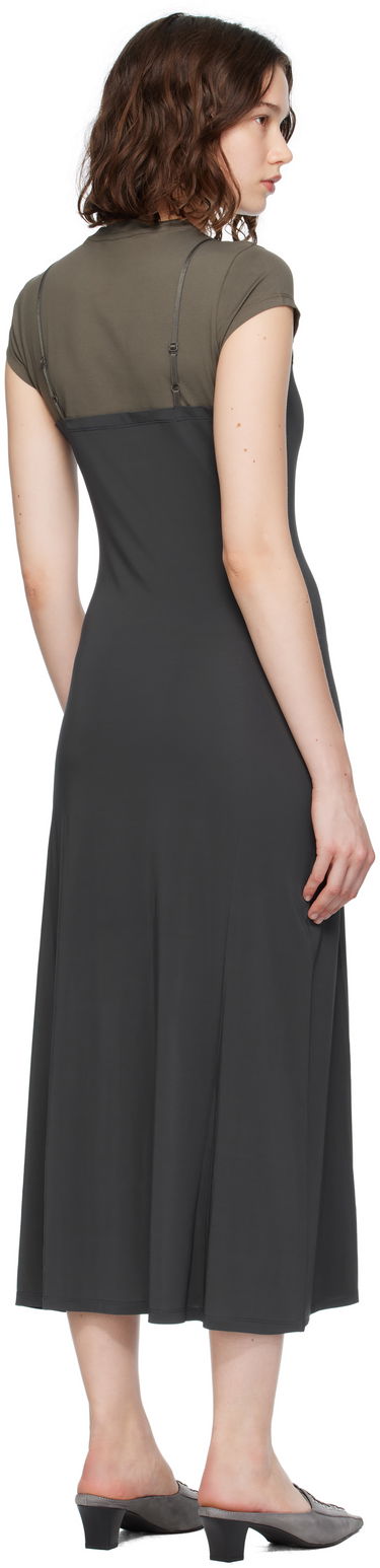 Šaty Acne Studios Acne Studios Layered Jersey Midi Dress Šedá | A20796-, 2
