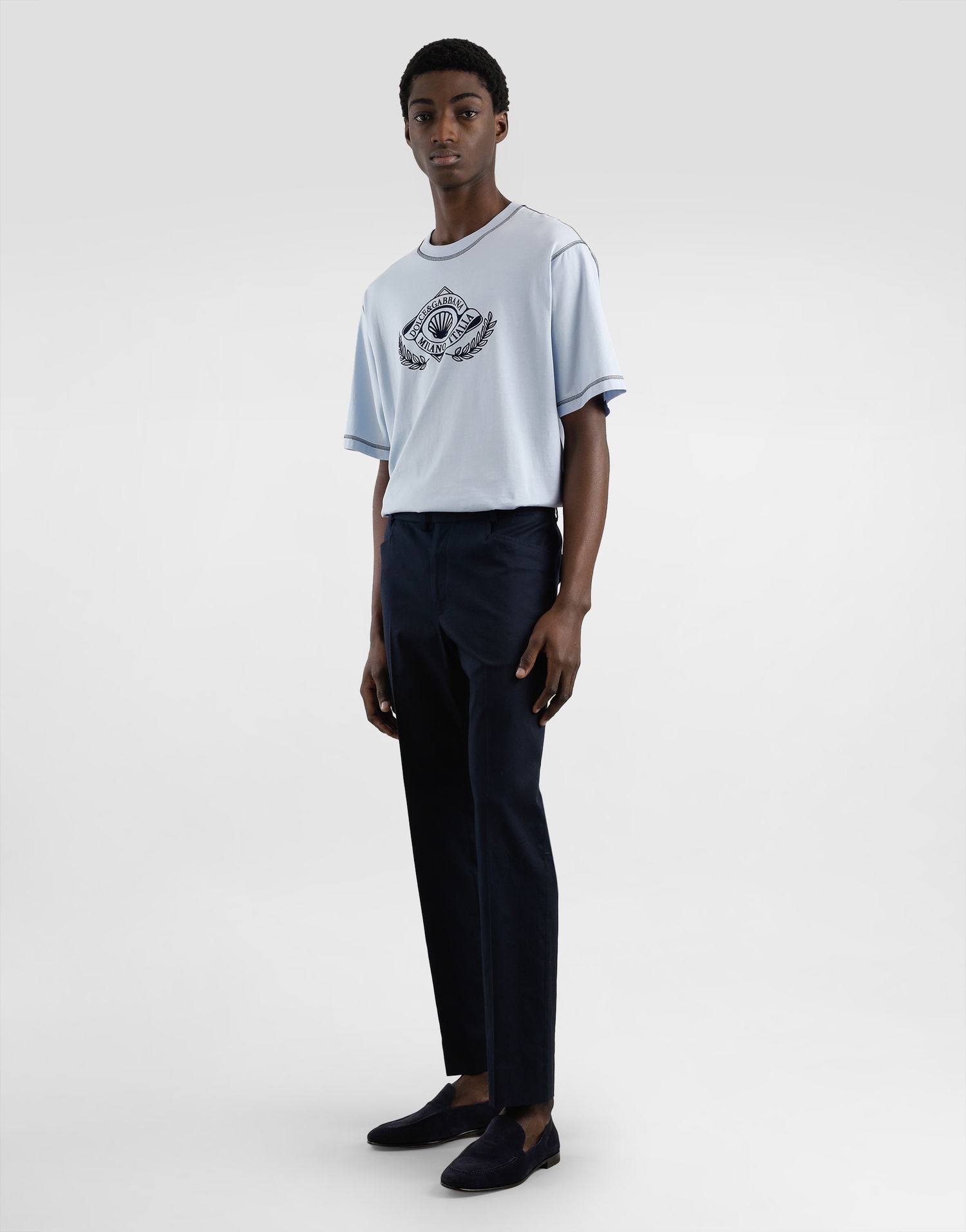 Nohavice Dolce & Gabbana Dolce & Gabbana Cotton Gabardine Cargo Trousers 52 Navy | GP13MZFUFNVB0665, 1