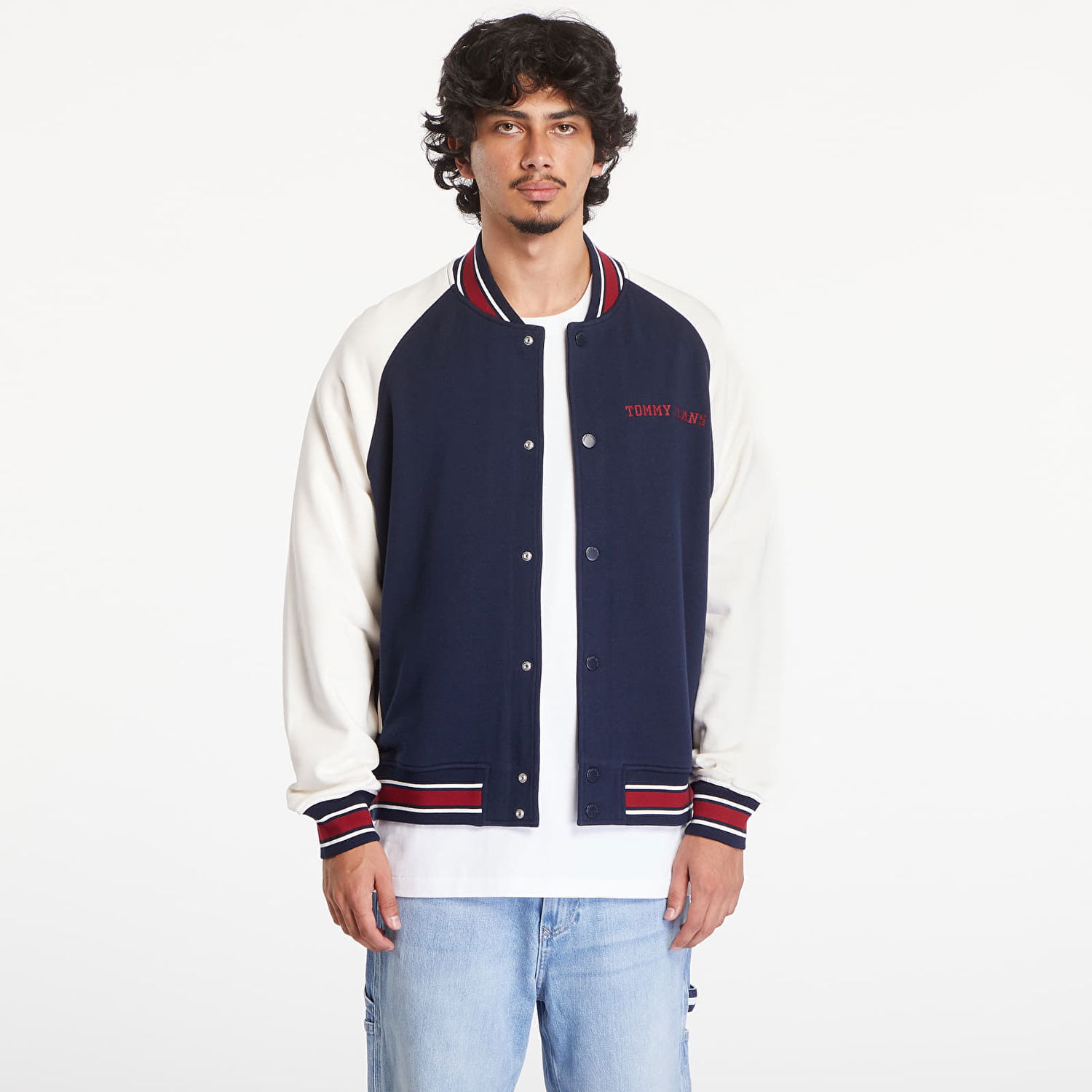 Bomber bunda Tommy Hilfiger Relaxed Circle T Varsity Bomber Dark Night Navy Navy | DM0DM19237 C1G, 0