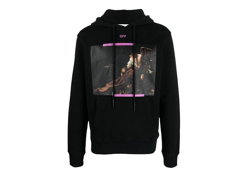 Mikina Off-White Arrow Caravaggio St. Fran Slim Hoodie Black/Purple/Multi Čierna | OMBB097S23FLE0031034, 0