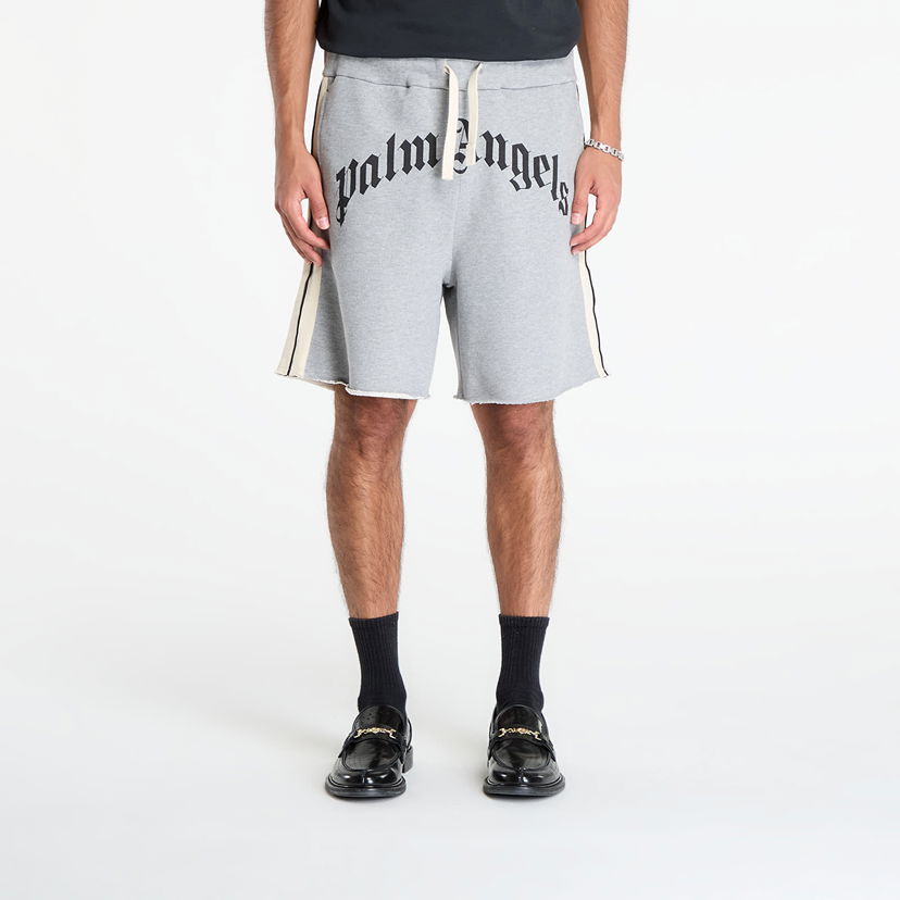 Šortky Palm Angels Palm Angels Curved Logo Track Sweatshorts Šedá | PMCI026F25FLE0010810