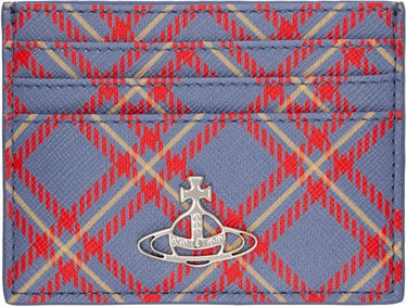 Peňaženka Vivienne Westwood Vivienne Westwood Flat Card Holder with Tartan Print Modrá | 54030006W-S0022-, 0