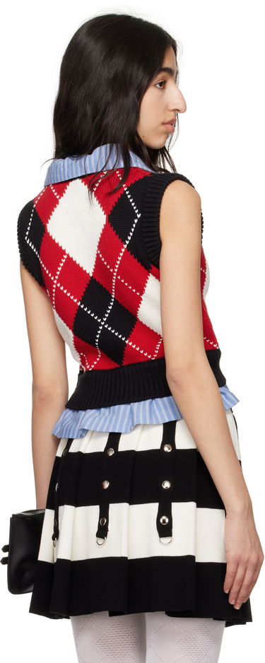 Sveter Charles Jeffrey Loverboy Charles Jeffrey LOVERBOY Cropped Argyle Vest Červená | 54091401, 2