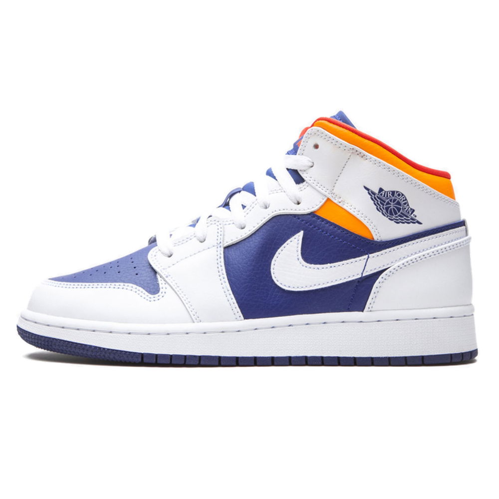 Air Jordan 1 Mid GS "White Deep Royal Blue"