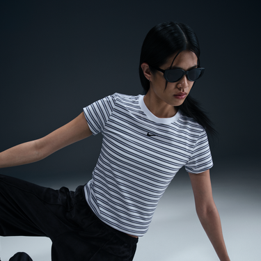 Tričko Nike Nike Sportswear Chill Knit Slim Fit Striped T-Shirt Biela | HF9524-100, 4