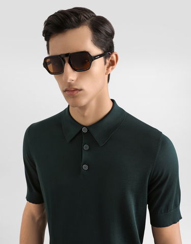 Polo tričko Dolce & Gabbana Dolce & Gabbana Silk Knit Polo Shirt Zelené | GXZ02ZJBSO5V2091, 3