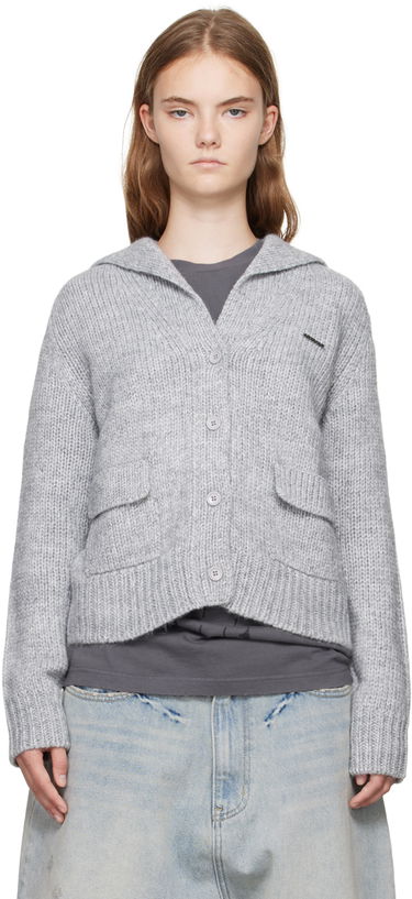 Sveter We11done Knit Sailor Collar Cardigan Šedá | WD-KC2-24-632-W-GY, 0