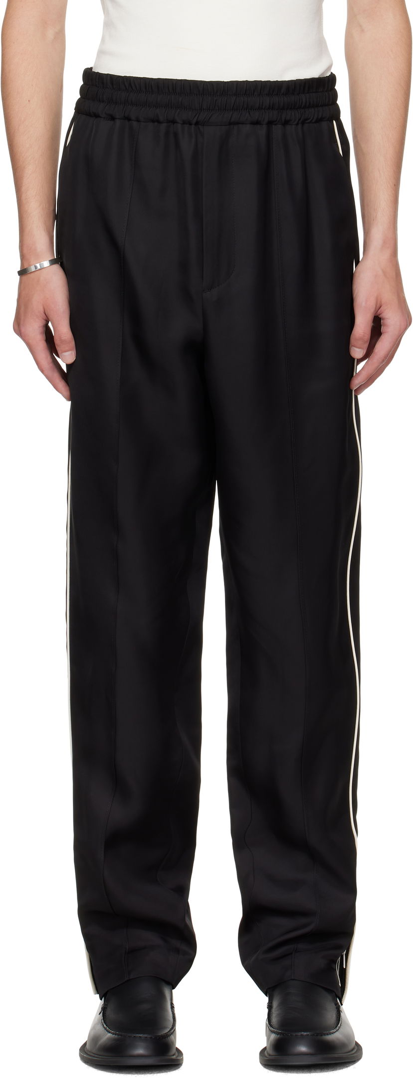 Nohavice Jil Sander Jil Sander Piped Trousers Čierna | J61KA0061_J65280