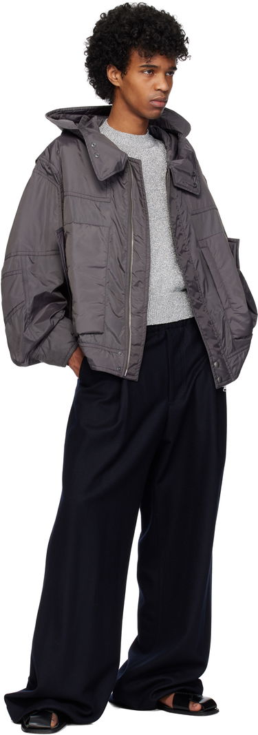 Parka Dries Van Noten Dries Van Noten Satin Hooded Jacket Šedá | 251-020517-1276, 3