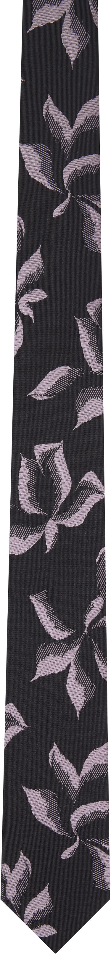 Opasok Dries Van Noten Dries Van Noten 'Suminagashi Petals' Narrow Silk Tie Čierna | 251-021600-1904, 0