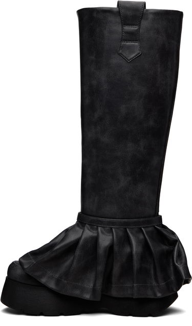 Tenisky a topánky GANNI Kat Tall Platform Pleated Boots Čierna | S3246, 2