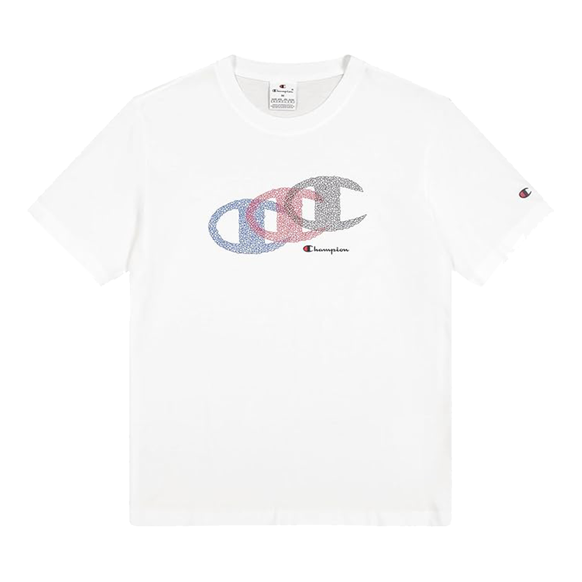 Tričko Champion Short Sleeve T-Shirt with Triple Interlocking C-Logo Graphic Biela | 220773-WW001, 0