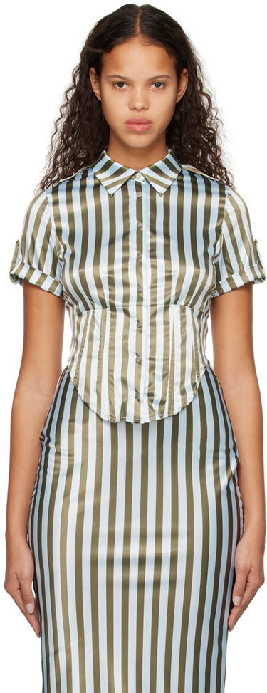 Košeľa Miaou Miaou Work Capsule Max Striped Shirt Modrá | 7072SS3DVG, 0