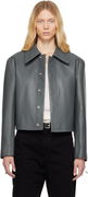 Lemaire Boxy Cropped Leather Jacket