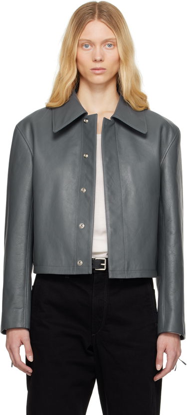 Bunda LEMAIRE Lemaire Boxy Cropped Leather Jacket Šedá | OW1133 LL0099, 0