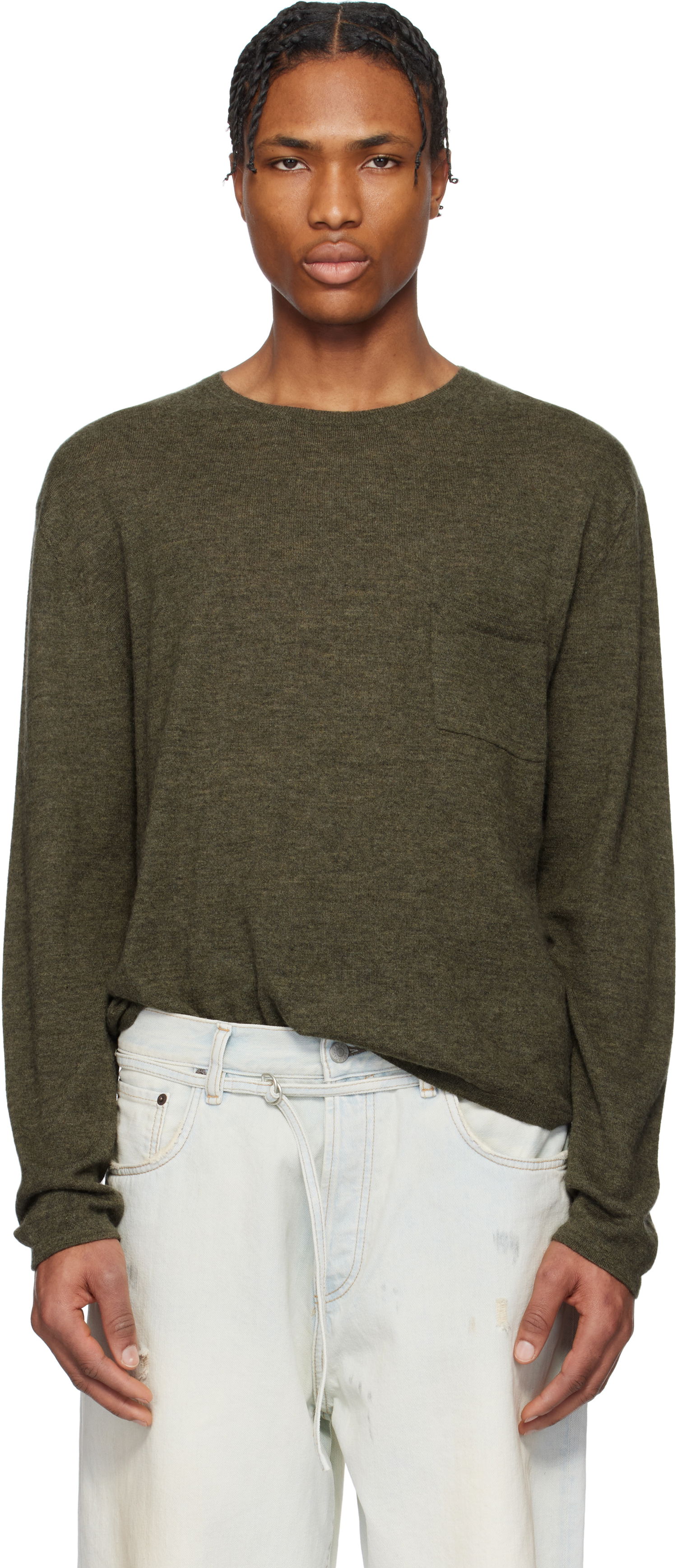 Sveter Acne Studios Acne Studios Cashmere Crew Neck Sweater Zelené | B60354-, 0