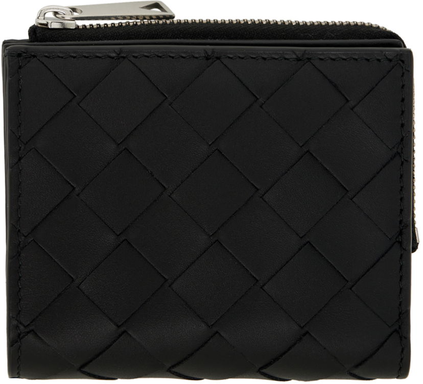 Peňaženka Bottega Veneta Intrecciato Bi-Fold Zip Wallet Čierna | 775546VCPQ4