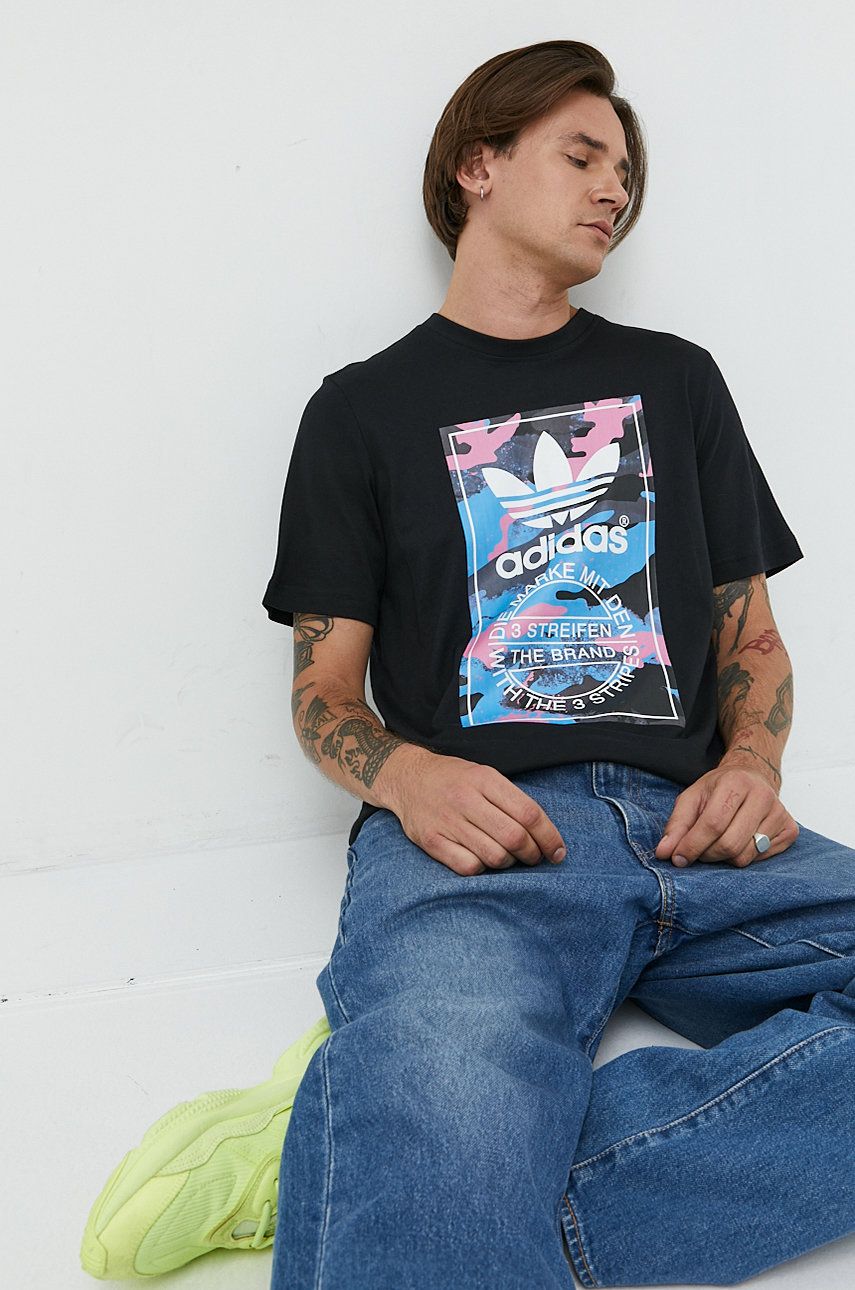 Tričko adidas Originals adidas Originals Camo Print T-Shirt Čierna | HK5157, 0