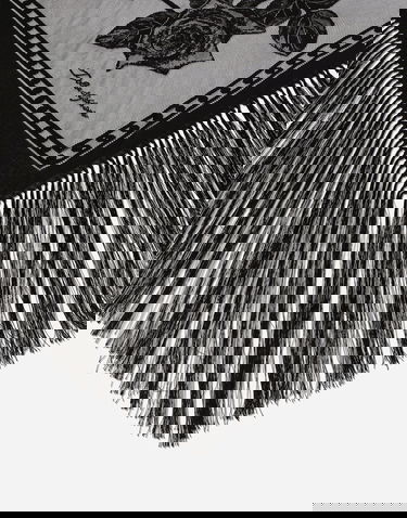 Šál Dolce & Gabbana Dolce & Gabbana Cotton and Tulle Shawl with Fringe Čierna | FS208AGDS71N0000, 2