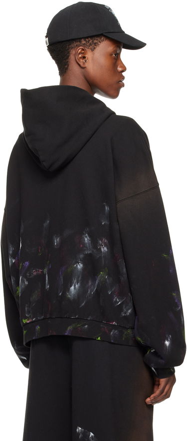 Mikina We11done Painted Zip-Up Hoodie Čierna | WD-TJ0-24-777-U-BK, 2