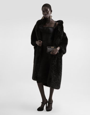 Kabáty Dolce & Gabbana Dolce & Gabbana Faux Fur Coat with Short Sleeves Čierna | F0W3UFFUSZ9N0000, 1