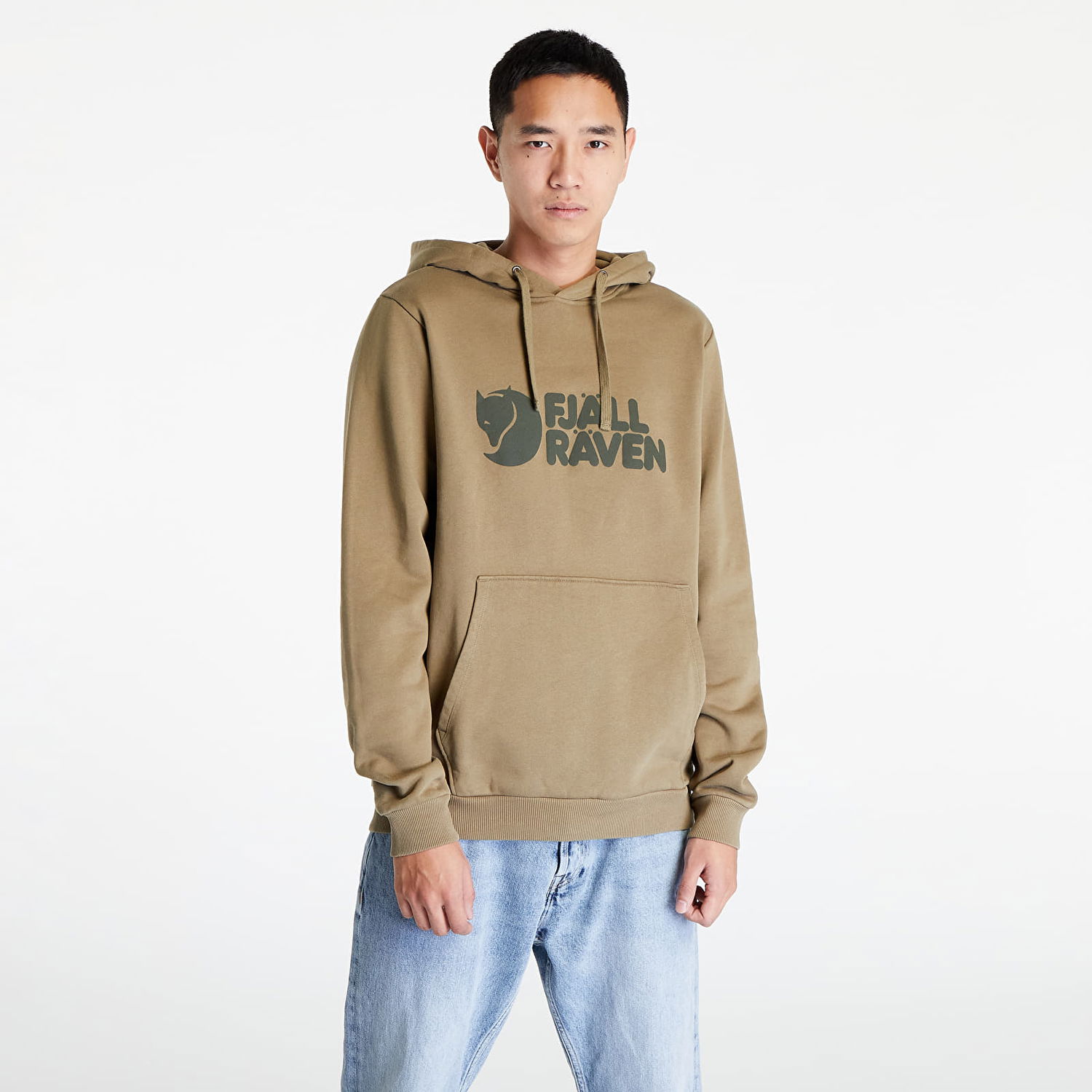 Mikina FJÄLLRÄVEN Logo Hoodie M Béžová | F84144-622, 0