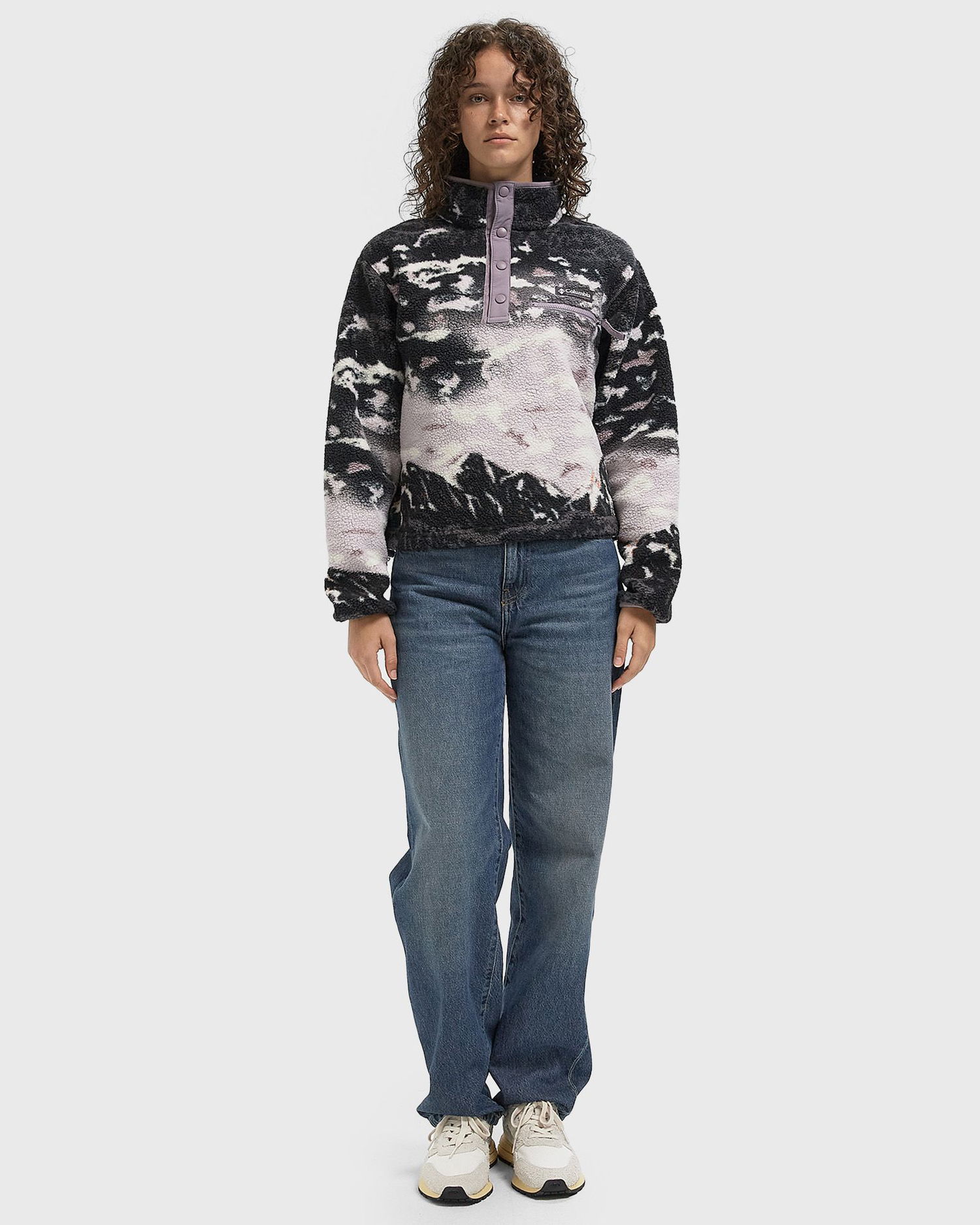 Sveter Columbia Helvetia II Printed Cropped Half Snap Fleece Fialová | 2098501554, 1