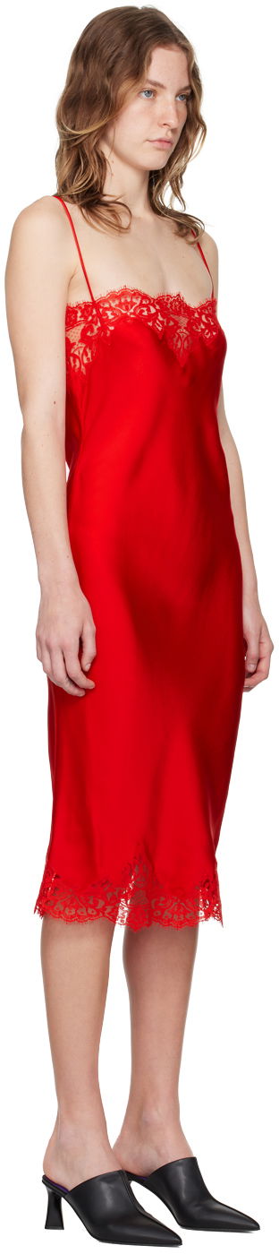 Šaty Stella McCartney Lace Trim Slip Dress Červená | 6A01743AU309, 1