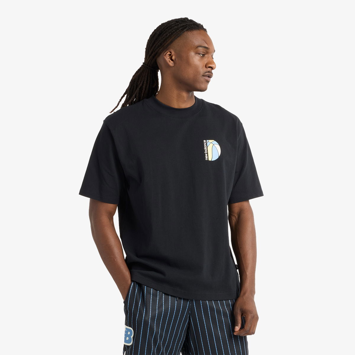 Tričko New Balance Hoops Mosaic Court Graphic Tee Čierna | MT51609-BK, 0