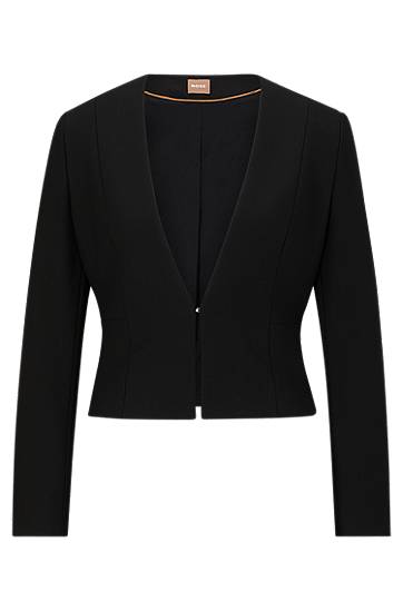 Bunda BOSS Slim-Fit Cropped Stretch Jacket Čierna | 50493541, 0
