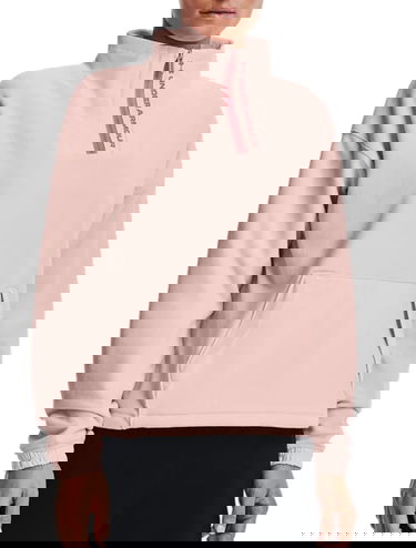 Mikina Under Armour UA Rush Fleece Quarter-Zip Pullover with Kangaroo Pocket Ružová | 1365776-685, 0