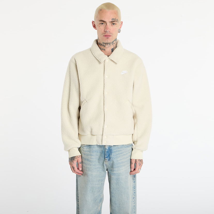 Bunda Nike Sportswear Club High-Pile Fleece Coaches Jacket Béžová | HV1429-297