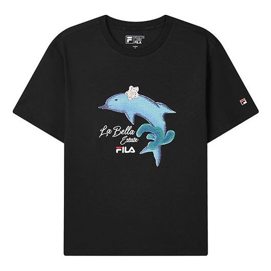 Tričko FILA FILA Dolphin Print Casual T-Shirt Čierna | F51W128107F-BK