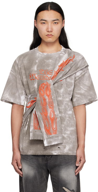 Tričko We11done We11done Muddy 4 Sleeves T-Shirt Šedá | WD-TT0-25-732-U-BK, 0