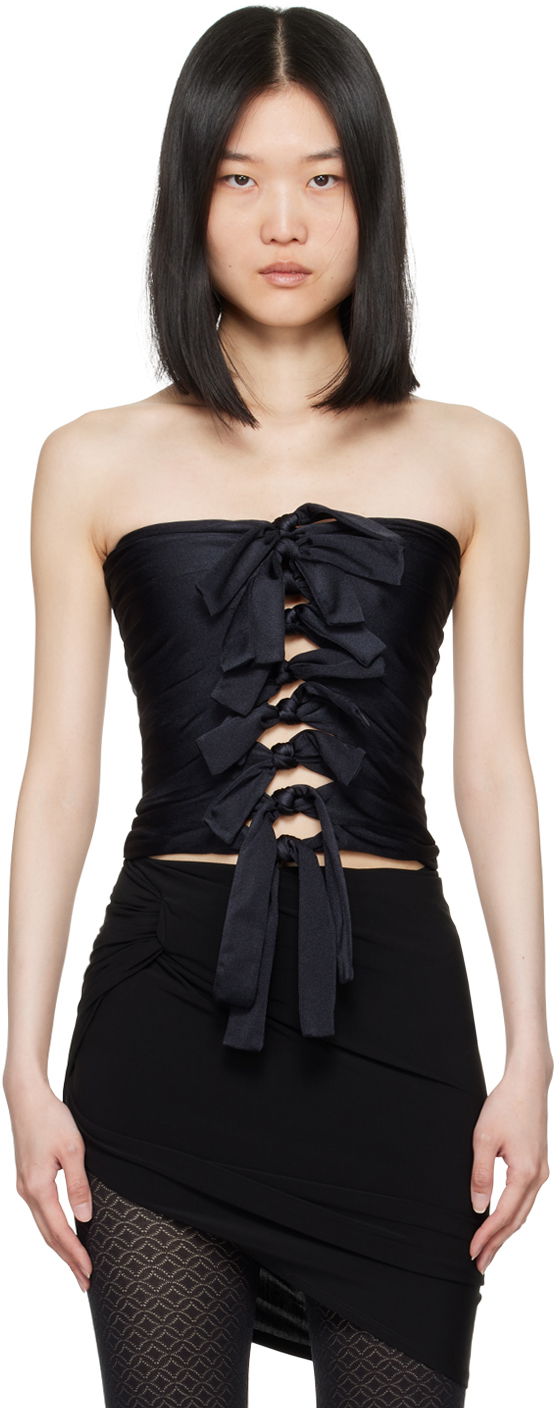 Tielko Coperni Coperni Knotted Gala Tube Top Čierna | COPT57BIS545, 0