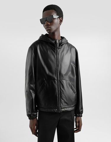 Bunda Dolce & Gabbana Dolce & Gabbana Leather Jacket with Reversible Hood Čierna | G9BKULGI909N0000, 3