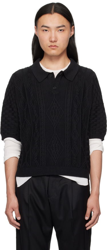 Polo tričko Enfants Riches Déprimés Enfants Riches Déprimés Anthony Cable Knit Polo Čierna | 080-239, 0