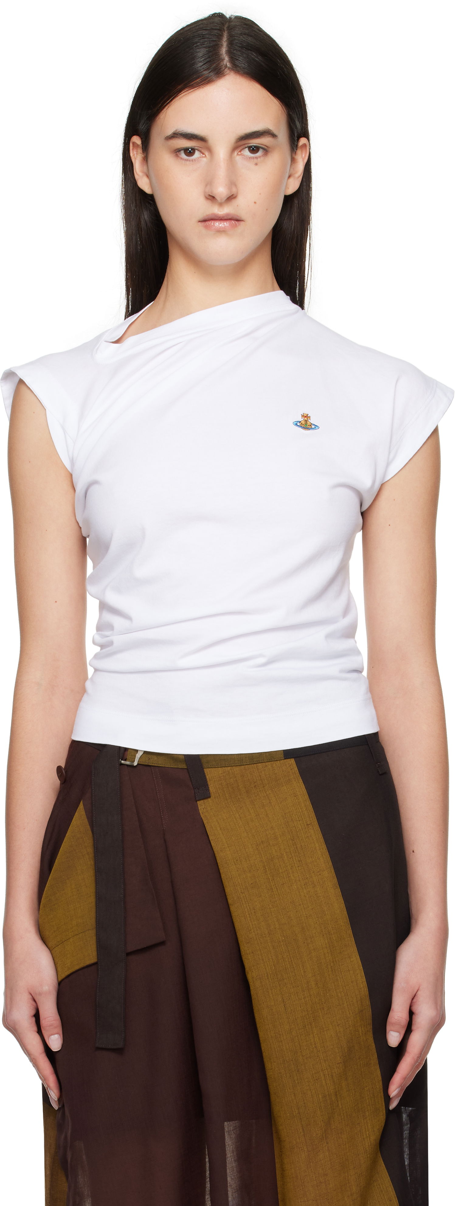 Tielko Vivienne Westwood Vivienne Westwood Hebo Draped T-Shirt Biela | 1504000A-J001M-, 0