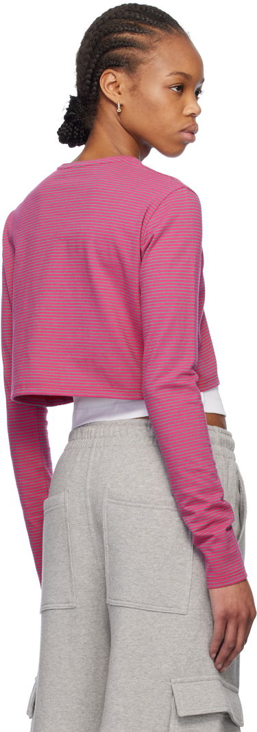 Crop Top We11done We11done Striped Cropped T-Shirt Ružová | WD-TT0-25-716-W-PK, 2