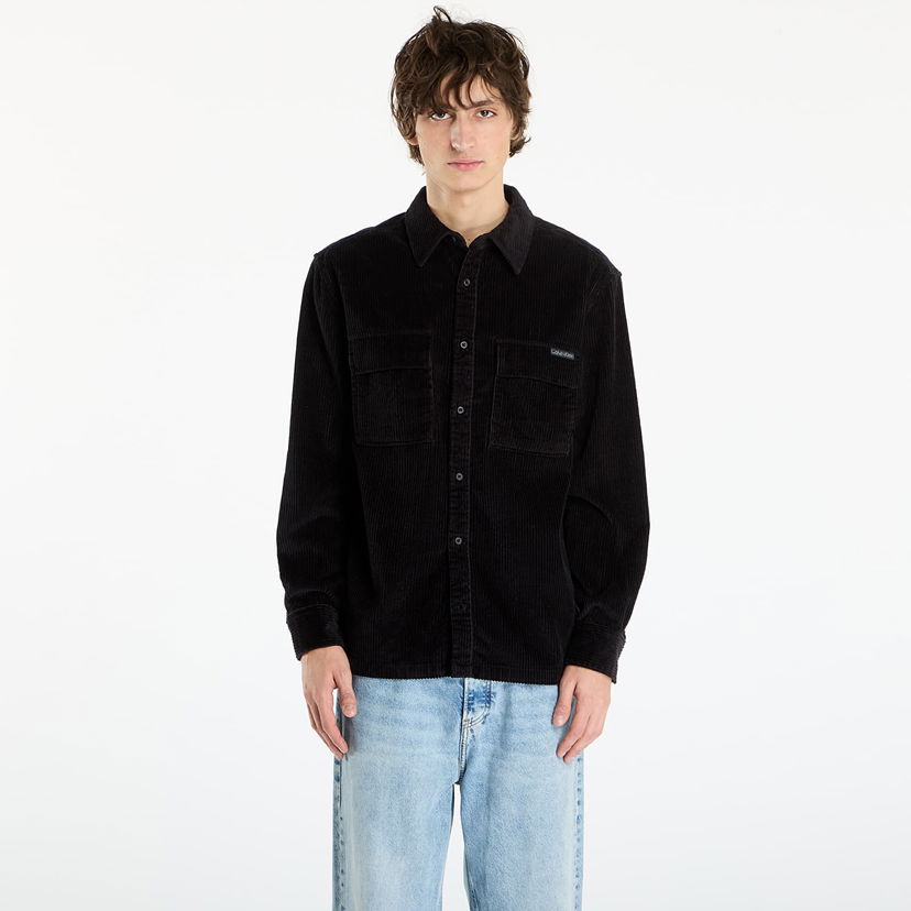 Košeľa CALVIN KLEIN Ls Corduroy Pocket Shirt Čierna | LV04RD106G UB1